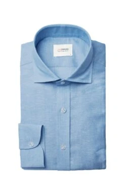 Linen Wool Woven Shirt Sky Blue 12 Linen Wool Woven Shirt Sky Blue -Kleding Winkel sky blue linenwoolwovenshirt pakketje web