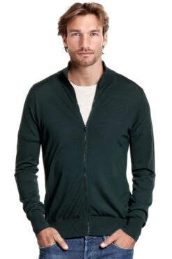 Riva Cardigan Zip Very Dark Green