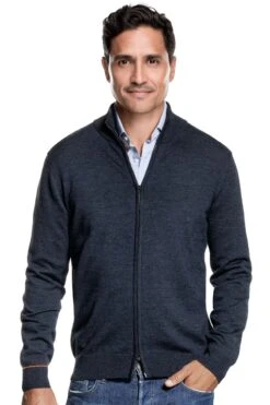 Joe Cardigan 2-Way Zip Blue Whale