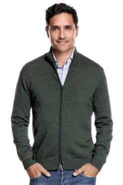 Joe Cardigan 2-Way Zip British Green