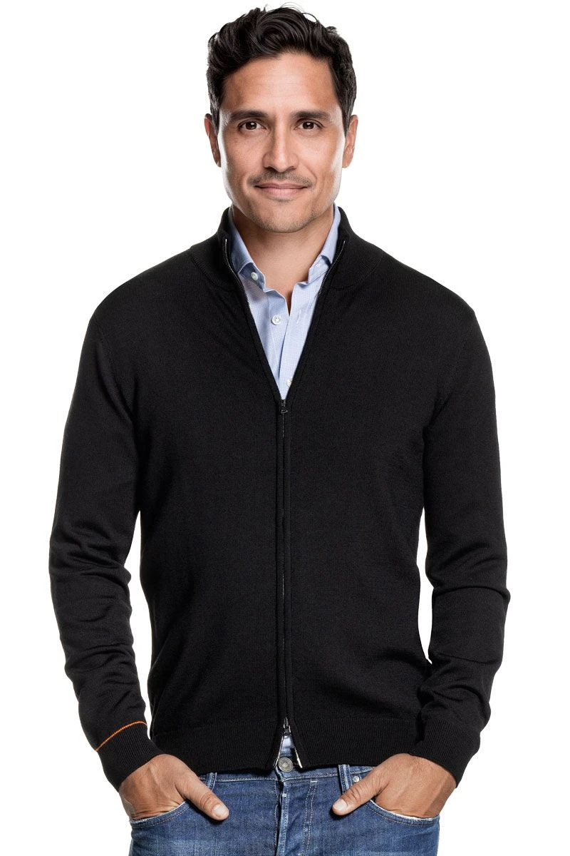 Joe Cardigan 2-Way Zip Deep Black 1 Joe Cardigan 2-Way Zip Deep Black