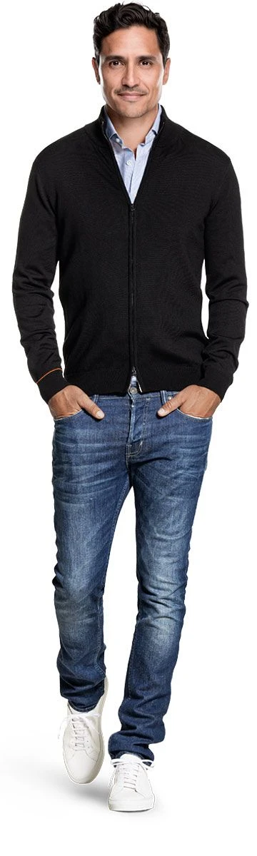 Joe Cardigan 2-Way Zip Deep Black 2 Joe Cardigan 2-Way Zip Deep Black - Afbeelding 2