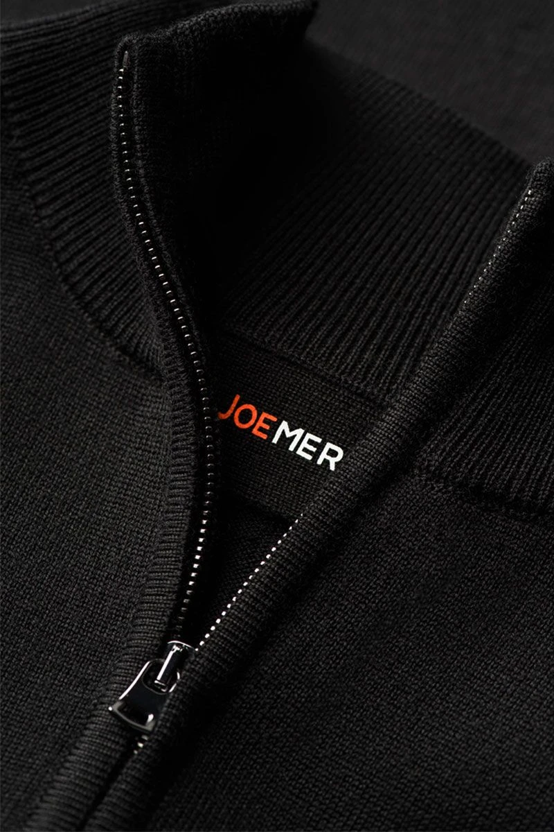 Joe Cardigan 2-Way Zip Deep Black 4 Joe Cardigan 2-Way Zip Deep Black - Afbeelding 4
