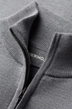 Joe Cardigan 2-Way Zip Harvard Grey -Kleding Winkel twowayzip harvardgrey detail kraag