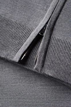 Joe Cardigan 2-Way Zip Harvard Grey -Kleding Winkel twowayzip harvardgrey detail rits