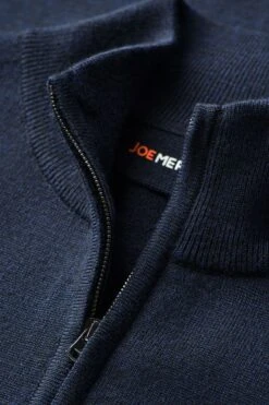 Joe Cardigan 2-Way Zip True Navy -Kleding Winkel twowayzip truenavy detail kraag
