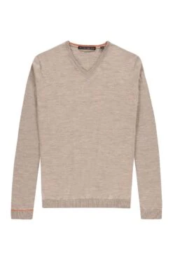 Joe V-Neck Desert Beige 7 Joe V-Neck Desert Beige -Kleding Winkel v neck desertbeige detail01