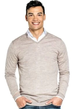 Joe V-neck Extra Long Desert Beige