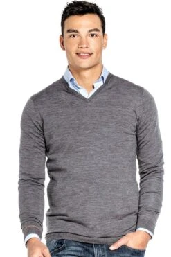 Joe V-neck Extra Long Harvard Grey