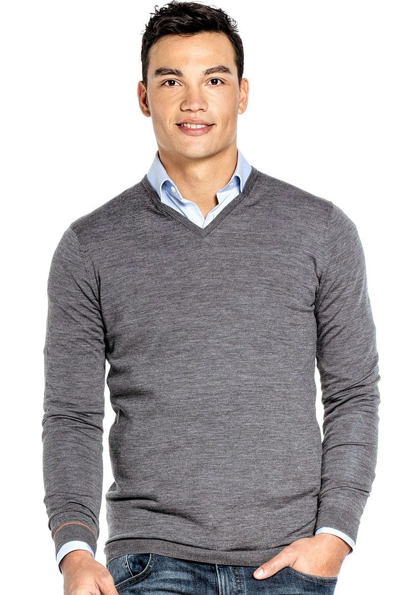 Joe V-neck Extra Long Harvard Grey 1 Joe V-neck Extra Long Harvard Grey