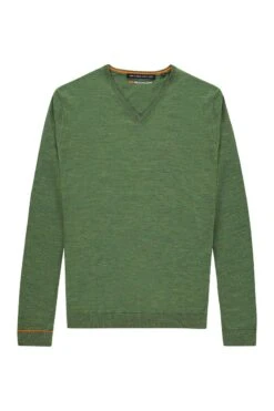Joe V-neck Extra Long Forest Green -Kleding Winkel v neck forestgreen detail01 1
