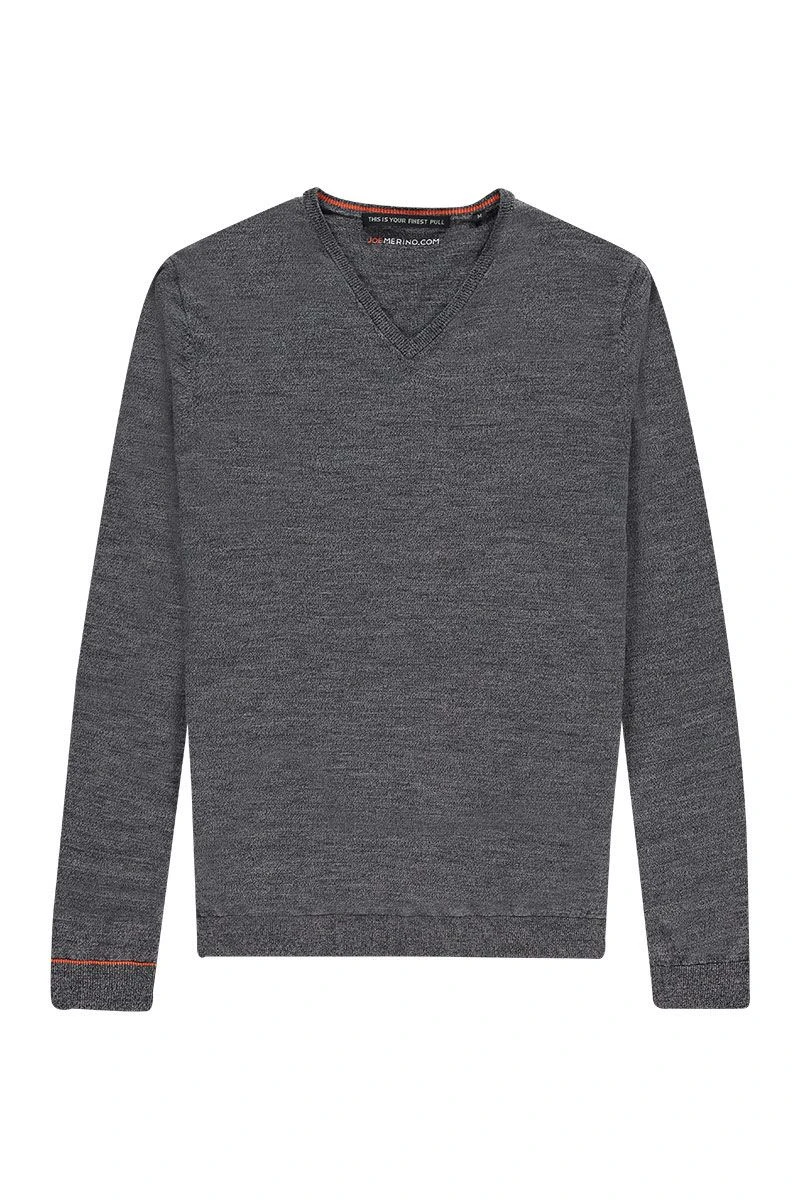 Joe V-Neck Grey Charcoal 3 Joe V-Neck Grey Charcoal - Afbeelding 3