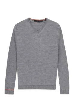 Joe V-Neck Silver Grey 5 Joe V-Neck Silver Grey -Kleding Winkel v neck silvergrey detail01