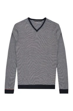 Joe V-Neck Stripes Blue -Kleding Winkel v neck stripes detail01