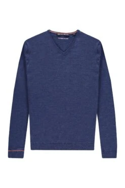 Joe V-neck Summernight Navy 7 Joe V-neck Summernight Navy -Kleding Winkel v neck summernightnavy detail01