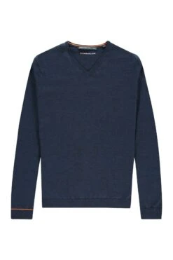 Joe V-Neck True Navy -Kleding Winkel v neck truenavy detail01
