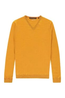 Joe V-Neck Yellow Curry -Kleding Winkel v neck yellowcurry detail01