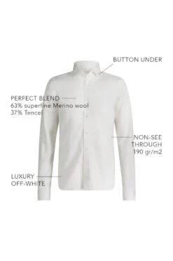Joe Woven Shirt Extra Long Wool White 12 Joe Woven Shirt Extra Long Wool White -Kleding Winkel woven shirt wool white specs foto 1