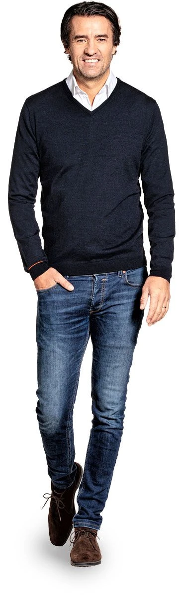 Joe Yak V-Neck True Navy 3 Joe Yak V-Neck True Navy - Afbeelding 3